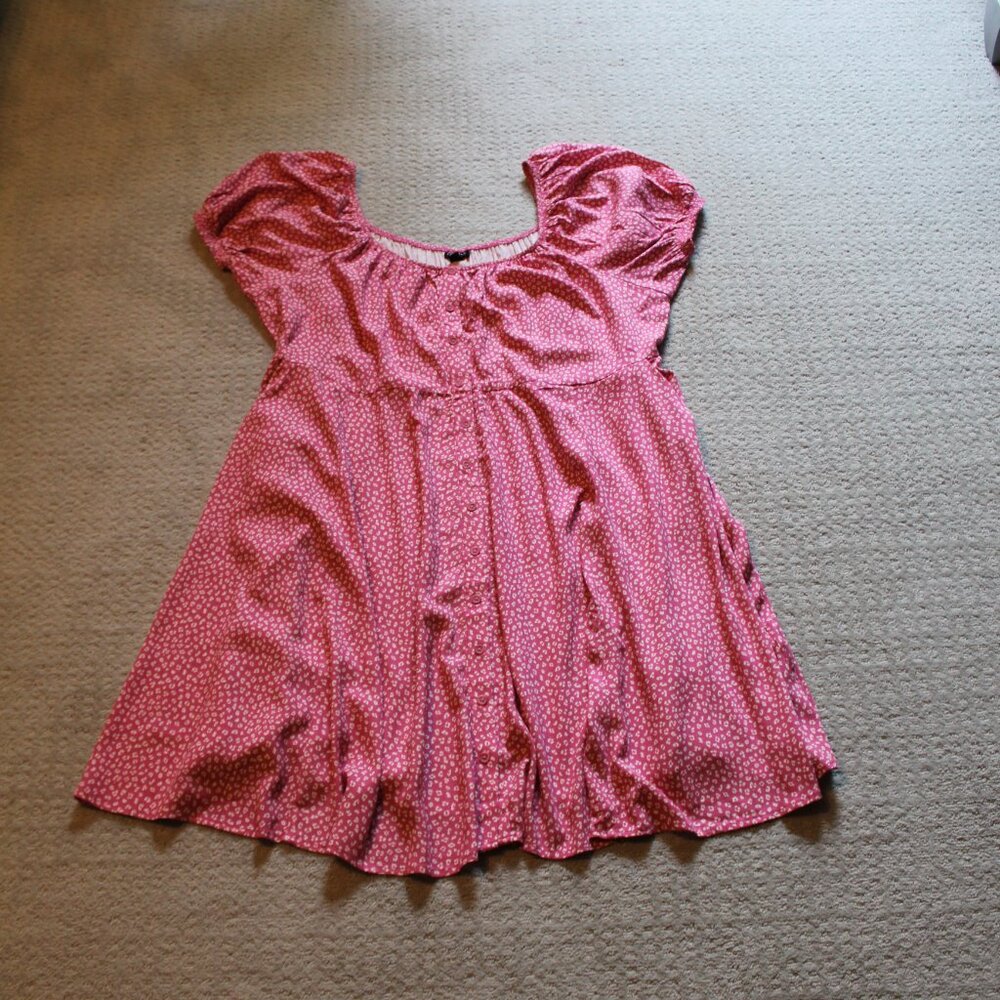 NWT Torrid Mini Button Front Skater Dress size 3X-Leopard Chateau Rose - Picture 9 of 10